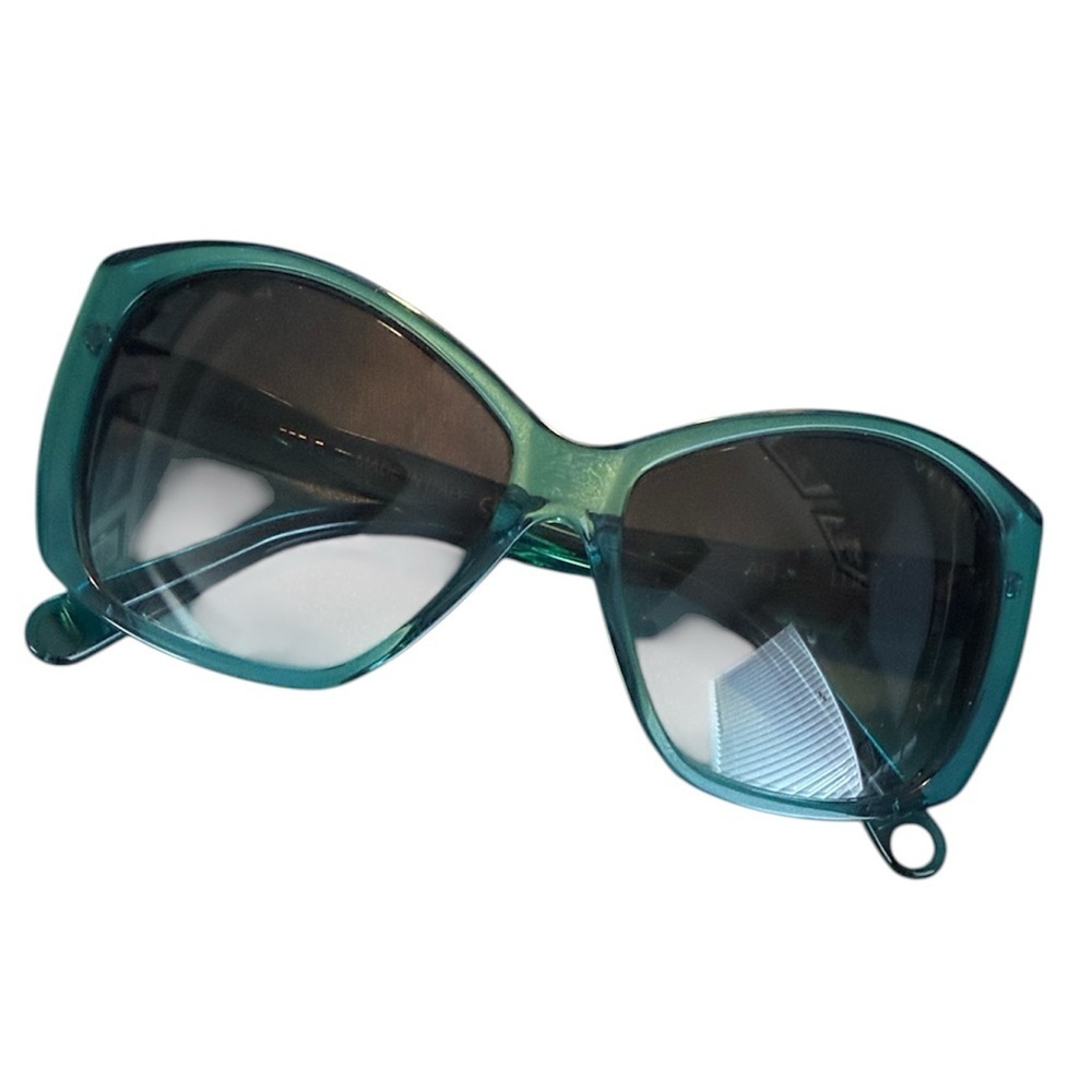 Lucy Teal Oversized Cat-Eye Sunglasses
